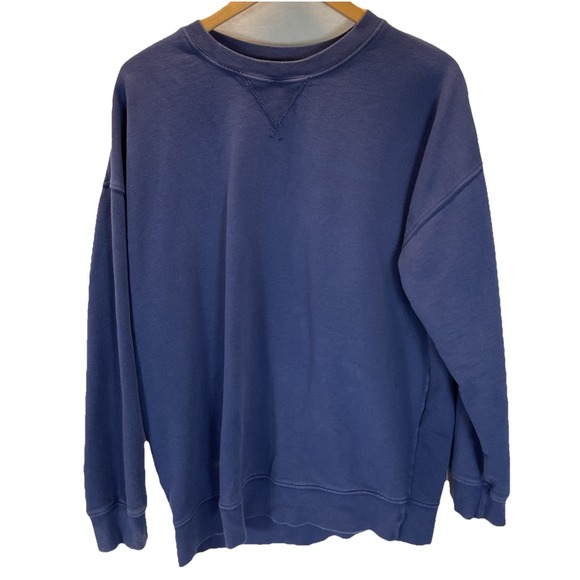 Pact Tops - Pact Organic Cotton Women's Navy blue M/LG Crewneck‎ Sweatshirt Classic Normcore